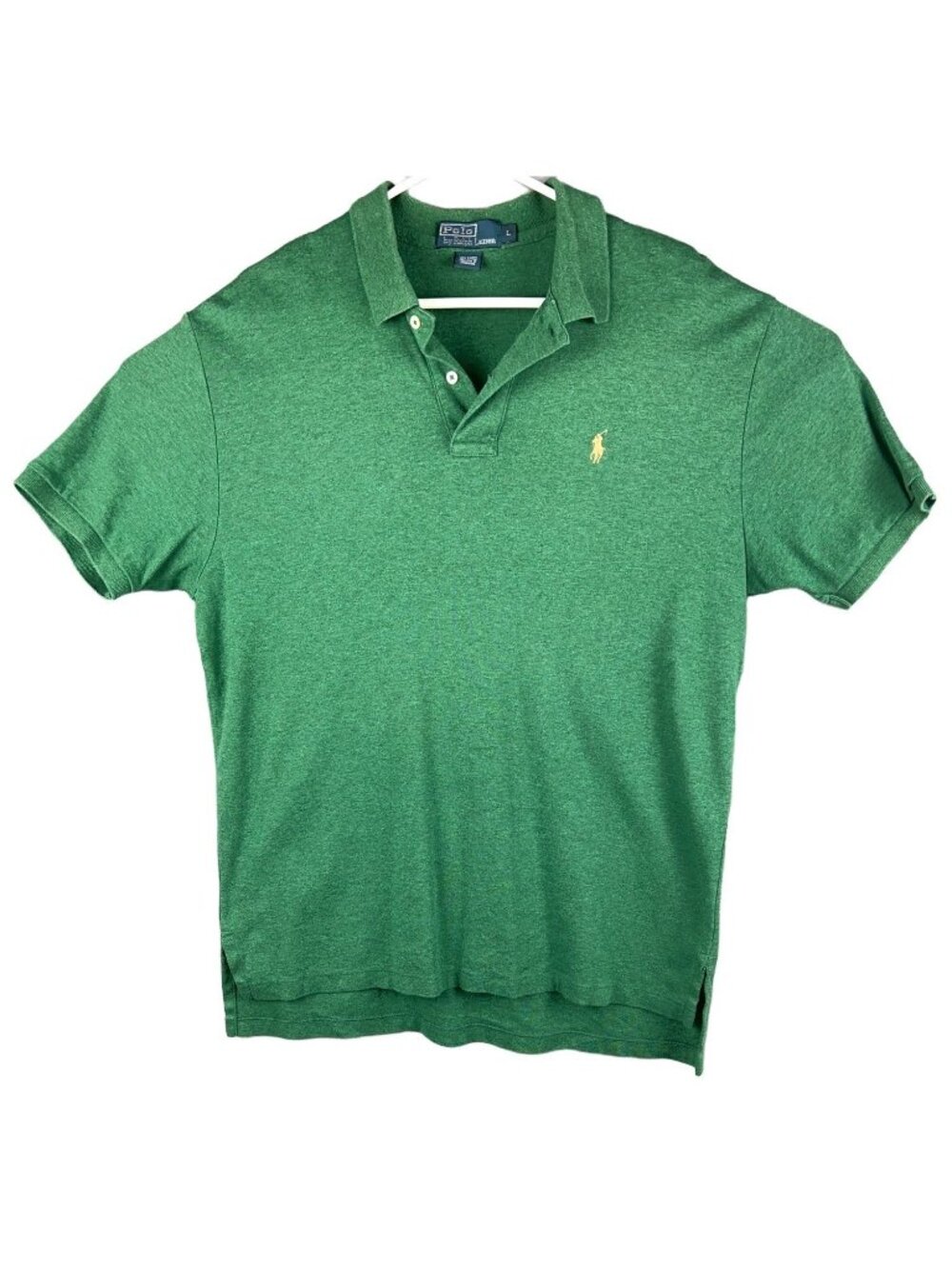 Polo By Ralph Lauren Mens Green Cotton Polo Shirt With Embroidered Logo Size L